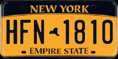 NY license plate HFN1810