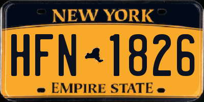 NY license plate HFN1826