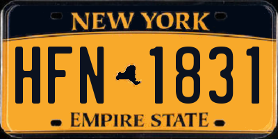 NY license plate HFN1831