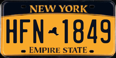 NY license plate HFN1849