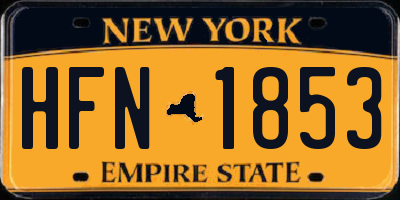 NY license plate HFN1853
