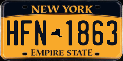 NY license plate HFN1863
