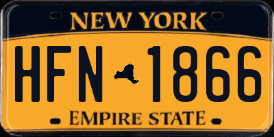 NY license plate HFN1866