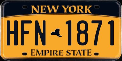 NY license plate HFN1871