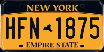 NY license plate HFN1875