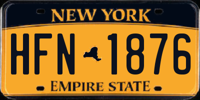 NY license plate HFN1876