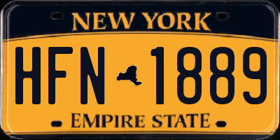 NY license plate HFN1889