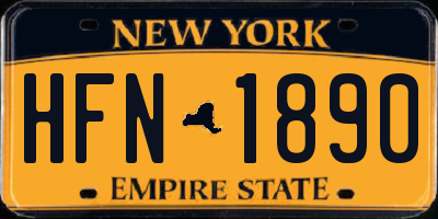 NY license plate HFN1890