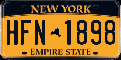 NY license plate HFN1898