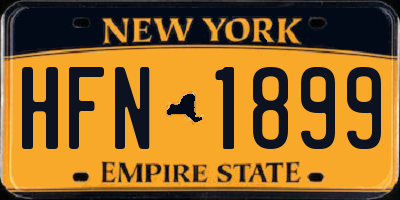 NY license plate HFN1899