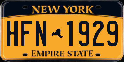 NY license plate HFN1929