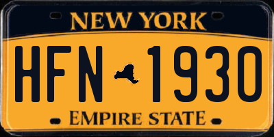 NY license plate HFN1930