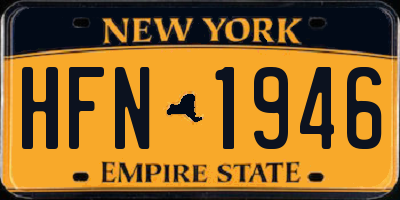 NY license plate HFN1946