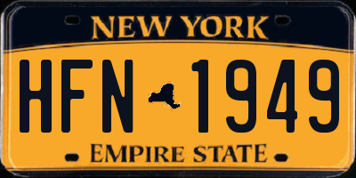 NY license plate HFN1949