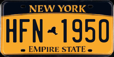 NY license plate HFN1950