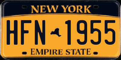 NY license plate HFN1955