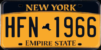 NY license plate HFN1966