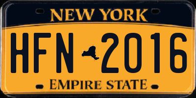 NY license plate HFN2016