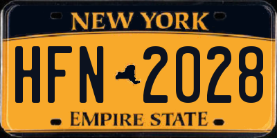 NY license plate HFN2028