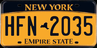 NY license plate HFN2035