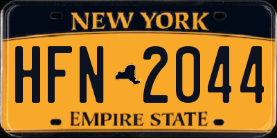 NY license plate HFN2044