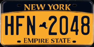 NY license plate HFN2048