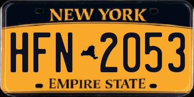 NY license plate HFN2053