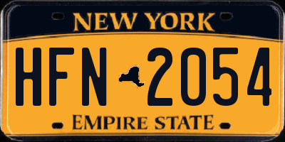 NY license plate HFN2054