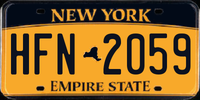 NY license plate HFN2059