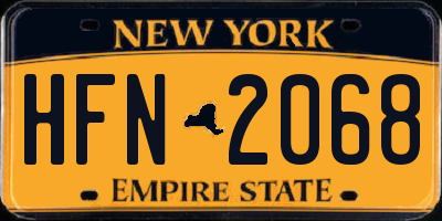 NY license plate HFN2068
