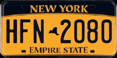 NY license plate HFN2080