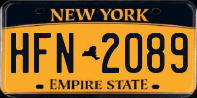NY license plate HFN2089