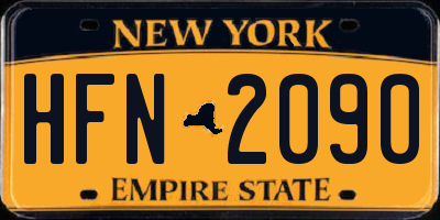 NY license plate HFN2090