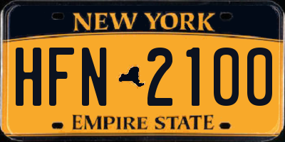 NY license plate HFN2100