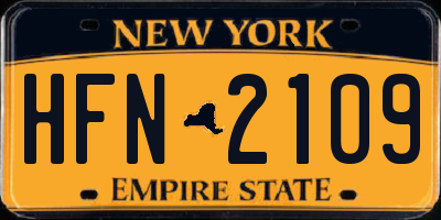 NY license plate HFN2109