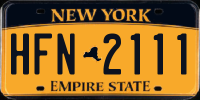 NY license plate HFN2111