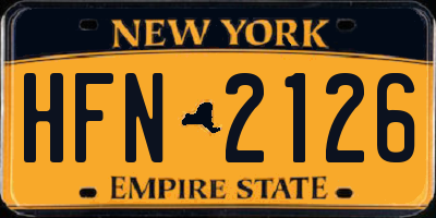 NY license plate HFN2126