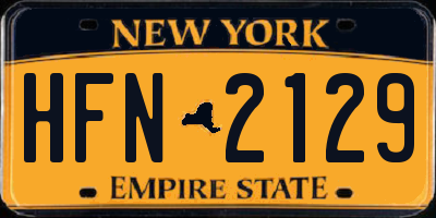 NY license plate HFN2129