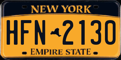 NY license plate HFN2130