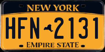 NY license plate HFN2131