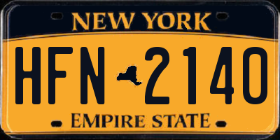 NY license plate HFN2140
