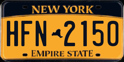 NY license plate HFN2150