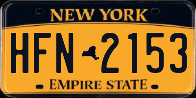 NY license plate HFN2153