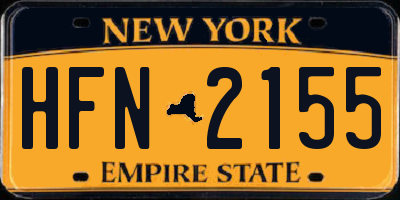 NY license plate HFN2155