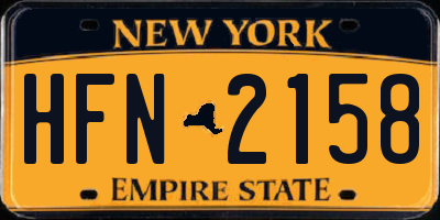 NY license plate HFN2158