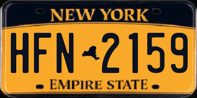 NY license plate HFN2159
