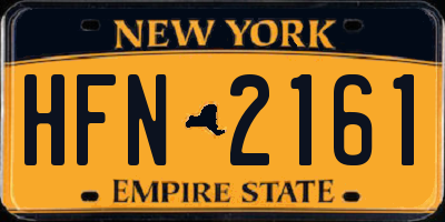 NY license plate HFN2161