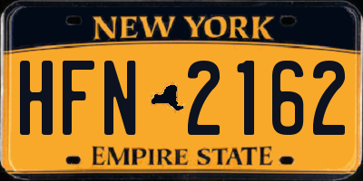 NY license plate HFN2162
