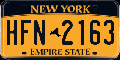 NY license plate HFN2163