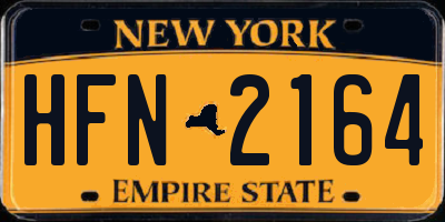 NY license plate HFN2164